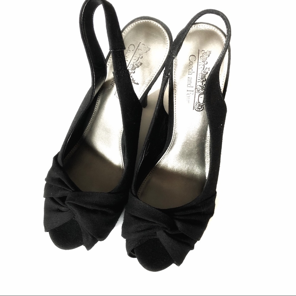Coach and Four Black Heels